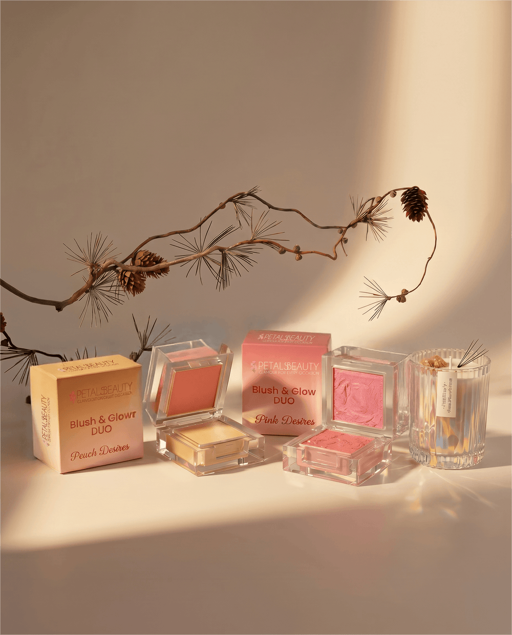 Blush and Glow bundle with the Pink Desires and Peach Desires compacts
