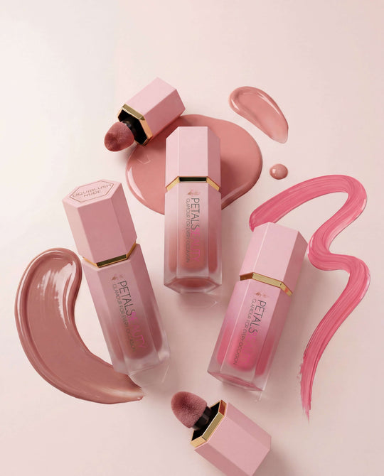Complete Petals Beauty liquid blush collection shown together