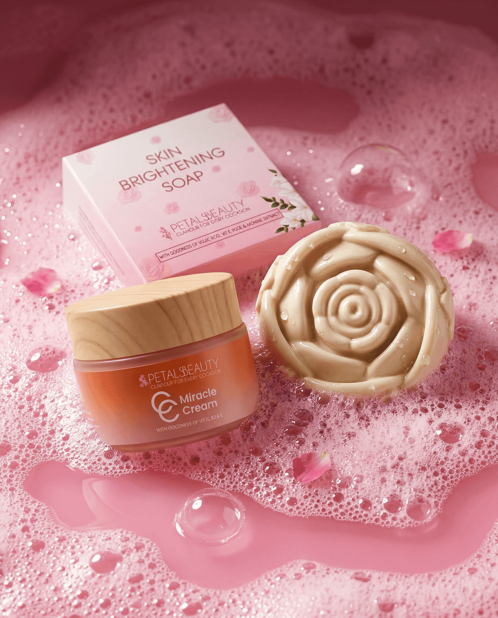 Miracle Bundle: Miracle C Cream beside the kojic acid Skin Brightening Soap