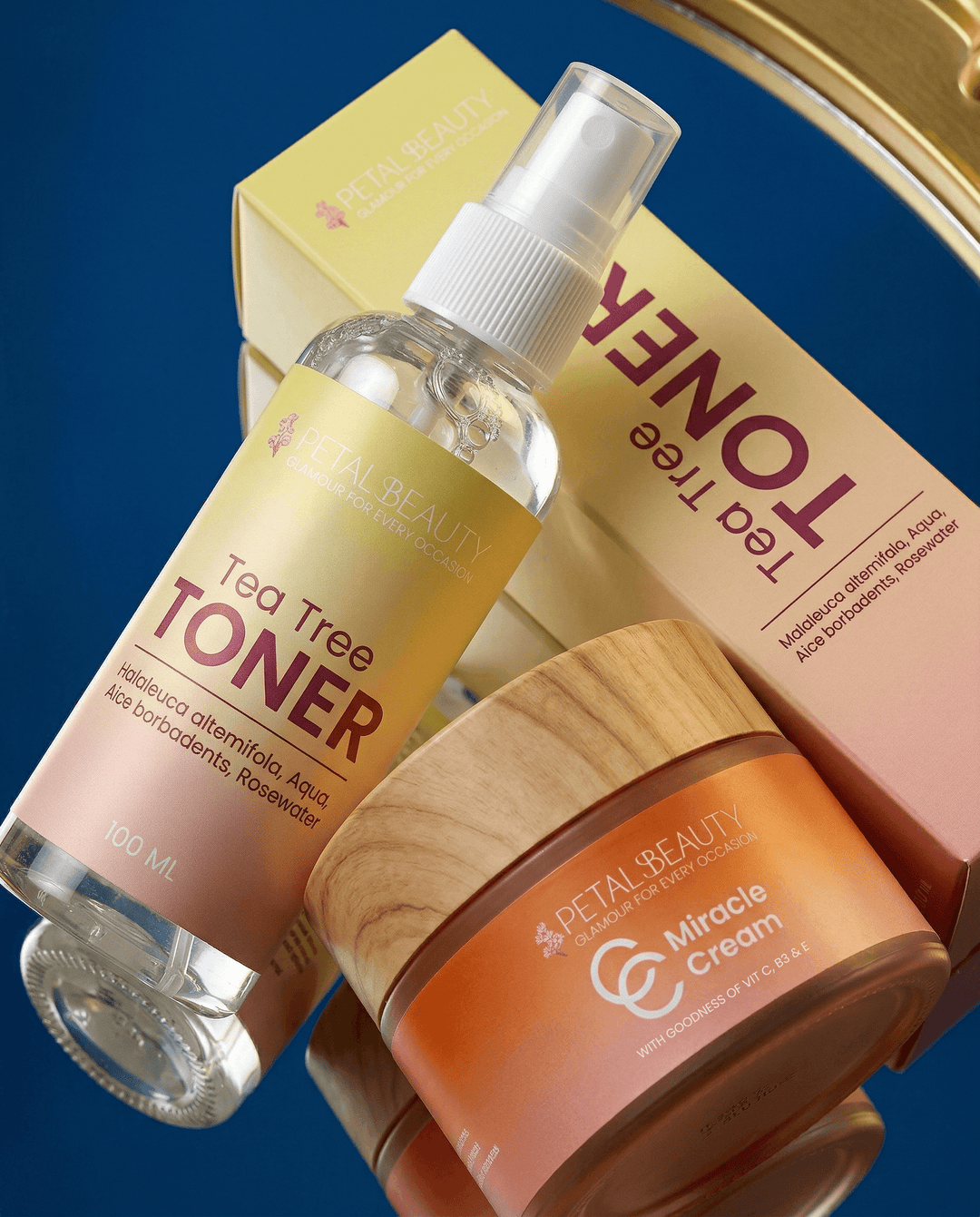 Glow and Purify bundle: Miracle C Cream beside the Tea Tree Toner