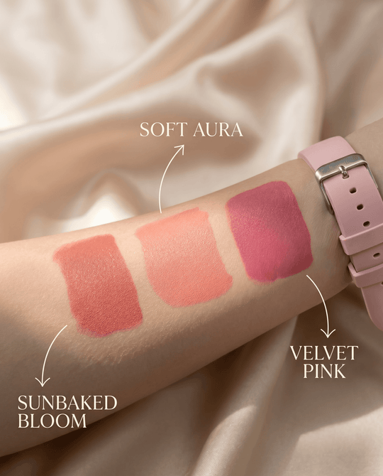 New liquid blush bundle shades displayed side by side with packaging