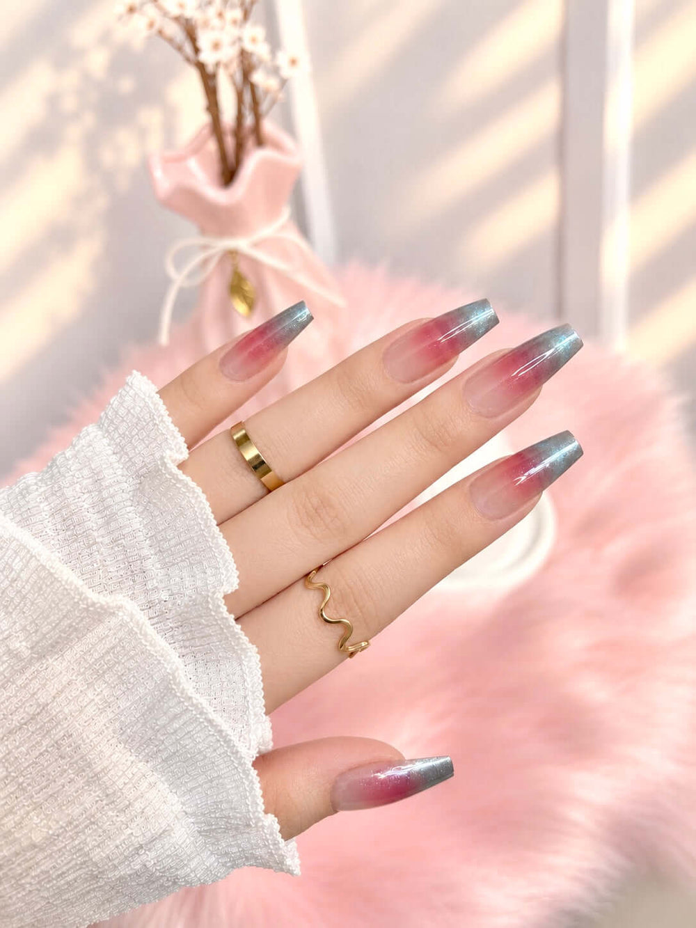 Chrome Cat Eye Press-On Nails