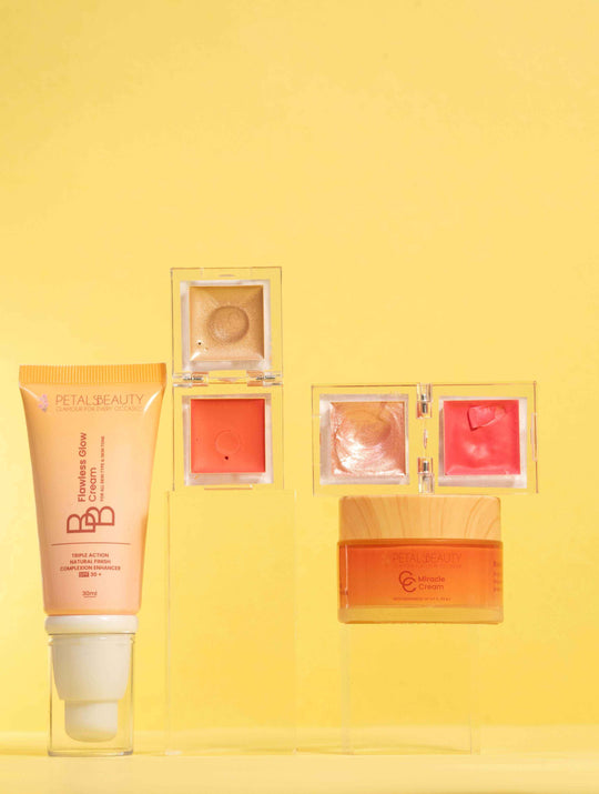Petals Beauty Glow Bundle products arranged together