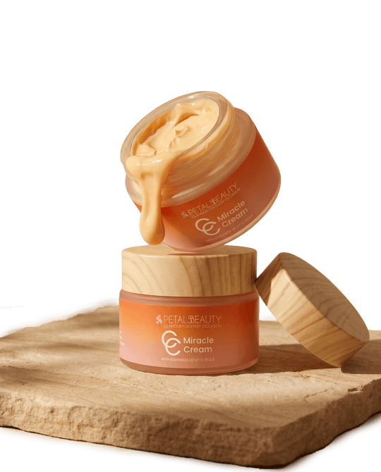 Two jars of Petals Beauty Miracle C Cream with vitamin C, B3 and E