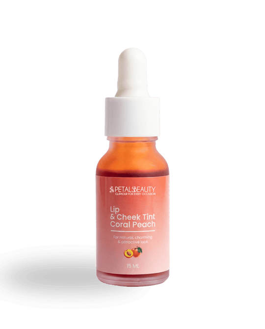 Petals Beauty Coral Peach Lip and Cheek Tint, 15 ml bottle