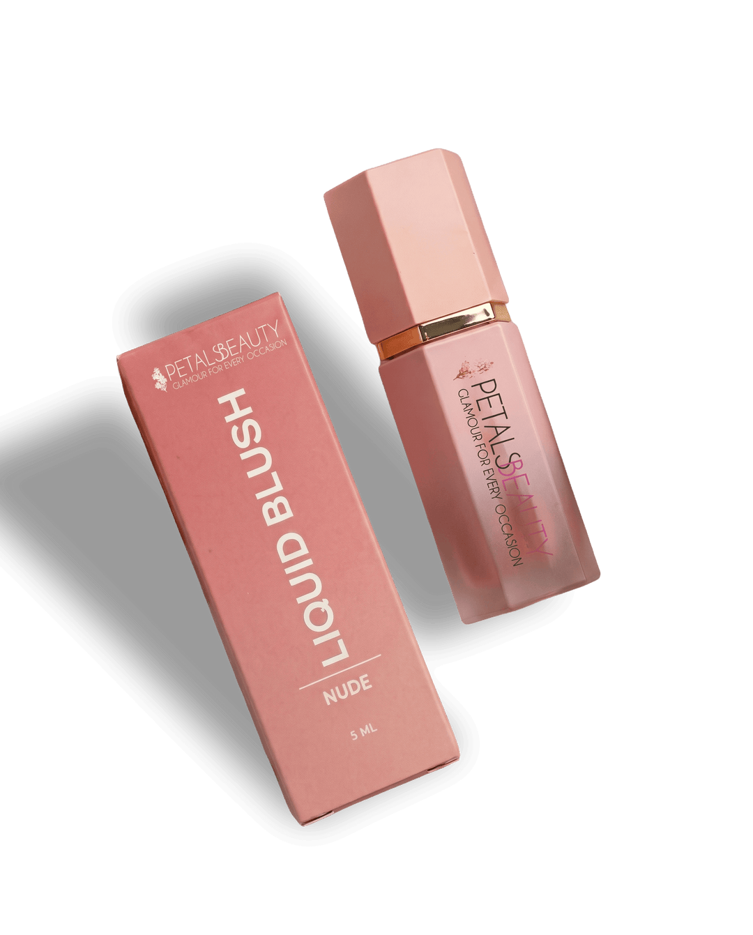 The Petals Beauty Nude Liquid Blush in a 5ml bottle, front view