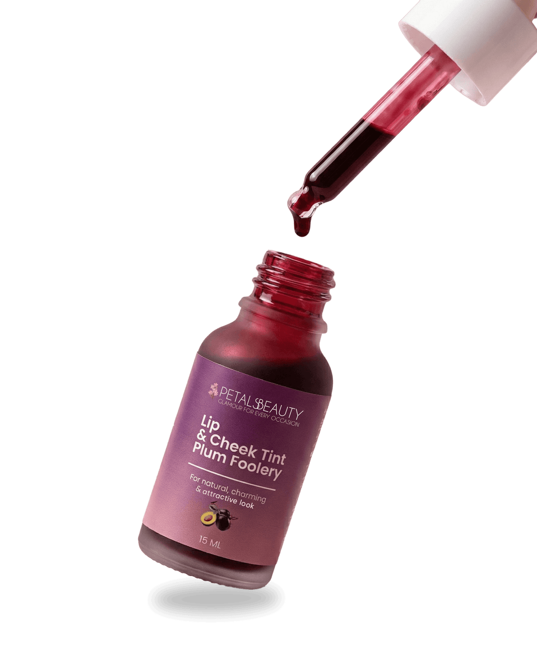Petals Beauty Plum Foolery Lip and Cheek Tint, 15 ml bottle