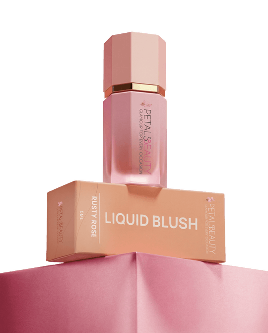 Rusty Rose liquid blush by Petals Beauty, 5ml warm terracotta rose shade