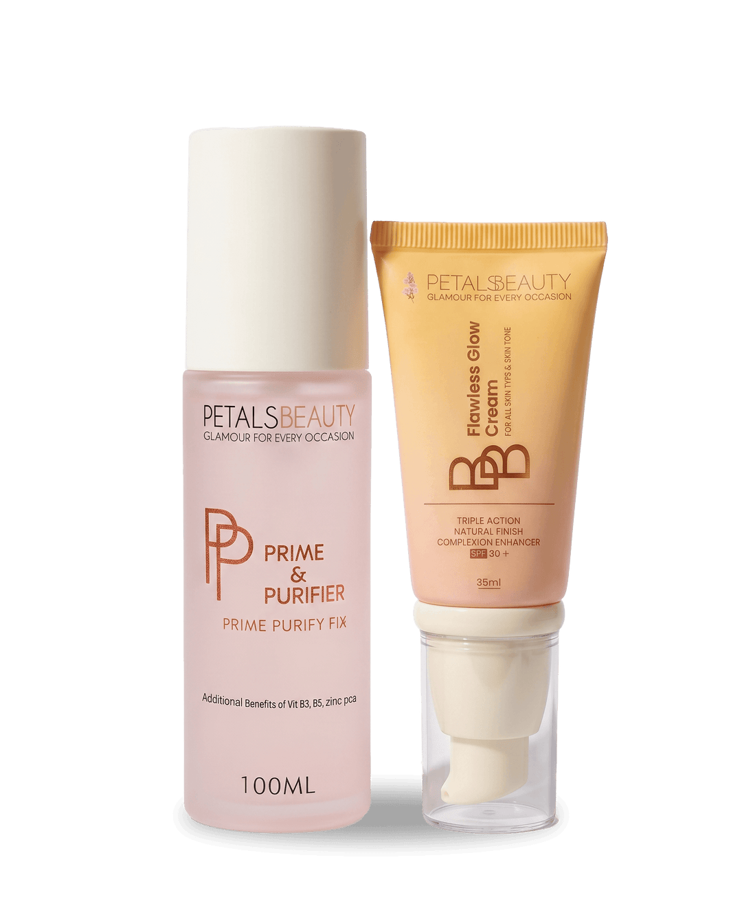 Prime and Protect bundle pairing Flawless Glow BB cream with the Prime and Purifier primer